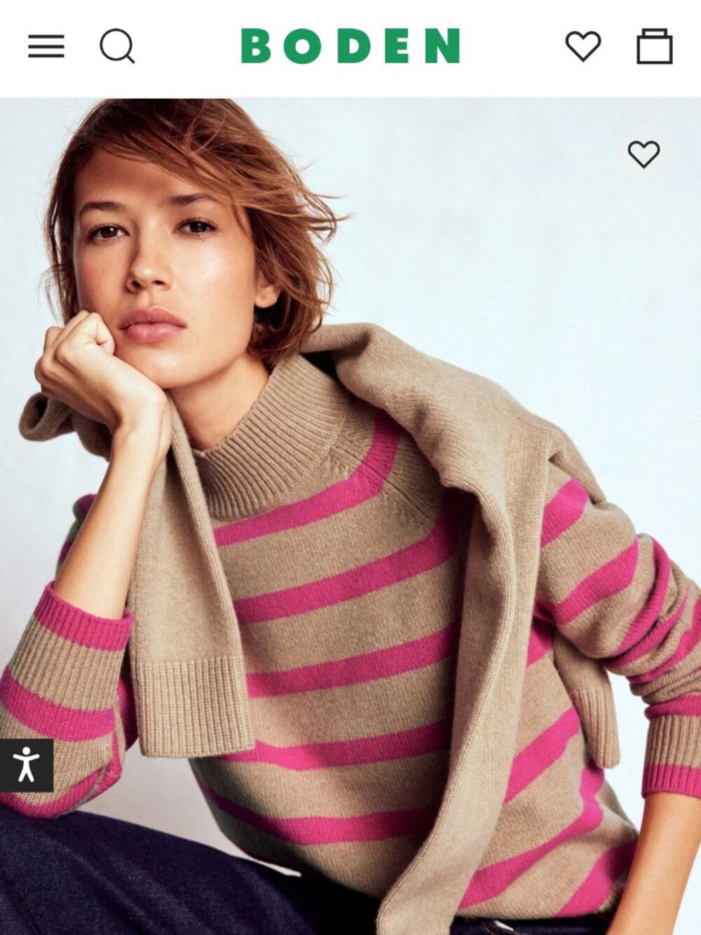 Boden Marion Merino Rib Neck Sweater Medium